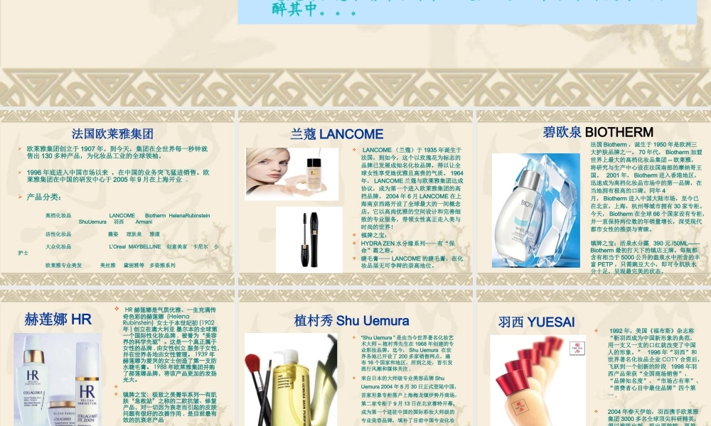 专业百货招商知识之--化妆品品牌资料汇编