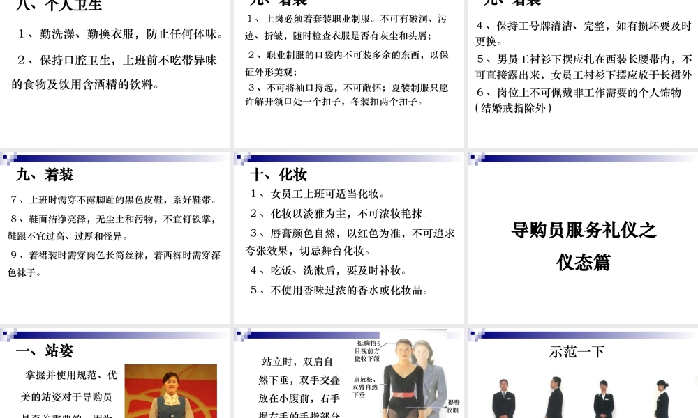 专业导购员服务礼仪（PPT60页)