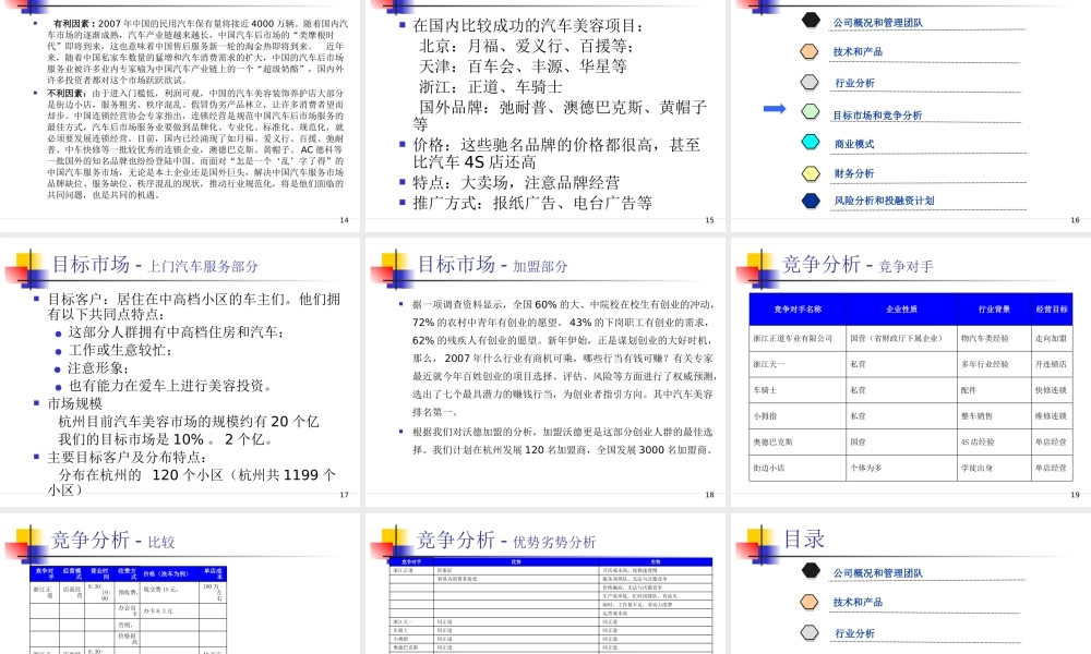 专业的汽车行业计划书