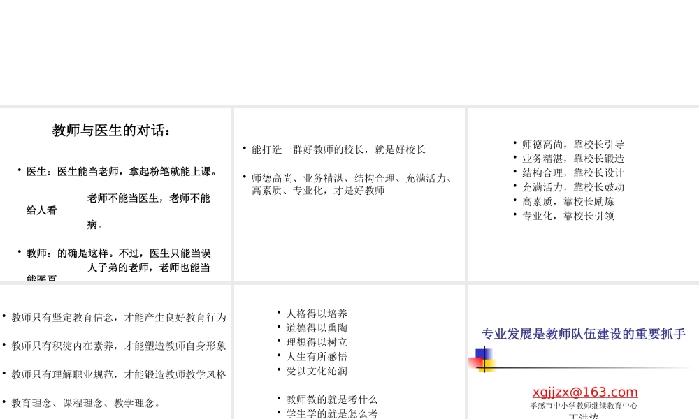 专业发展是教师队伍建设的重要抓手