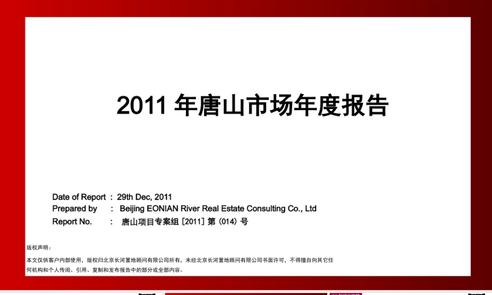XXXX年唐山市场年度报告