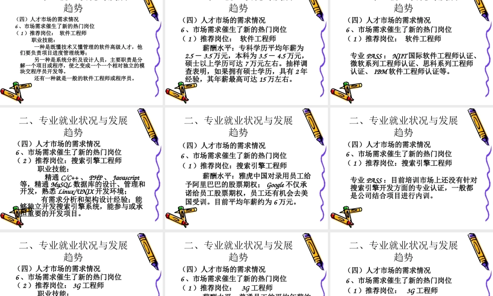 专业发展与就业分析