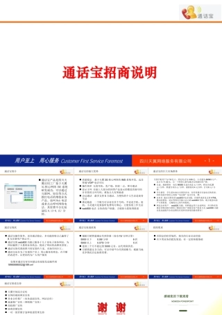 XXXX年天翼通话宝招商方案