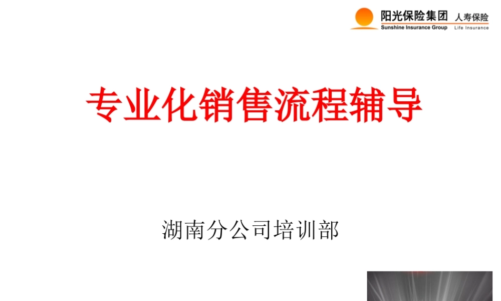 专业化销售流程辅导课程