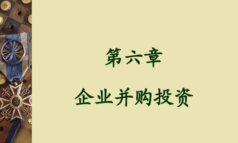 《投资学》第六章企业并购投资(1)