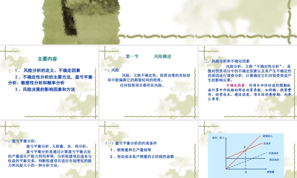 《投资学》第七章 项目投资的风险分析