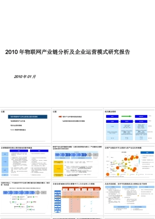 XXXX年物联网产业链分析及企业运营模式报告