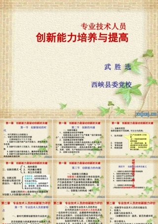 专业技术人员创新能力培养提高(PPT77页)