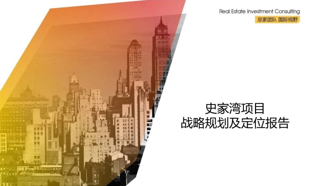 XXXX年西安史家湾项目战略规划及定位报告