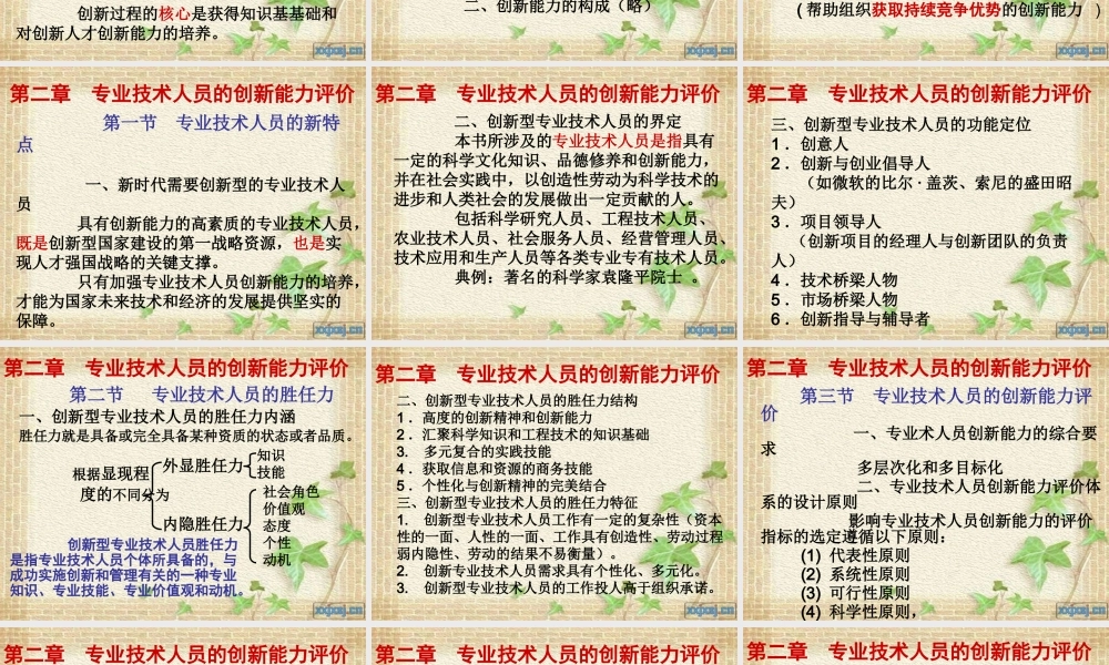 专业技术人员创新能力培养提高