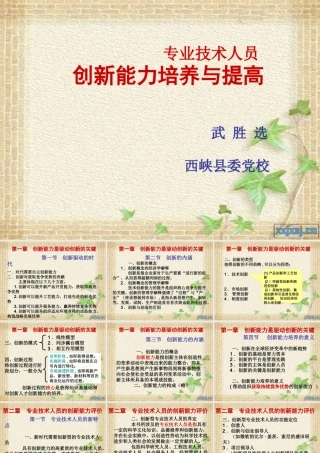 专业技术人员创新能力培养与提高讲义(PPT 77页)