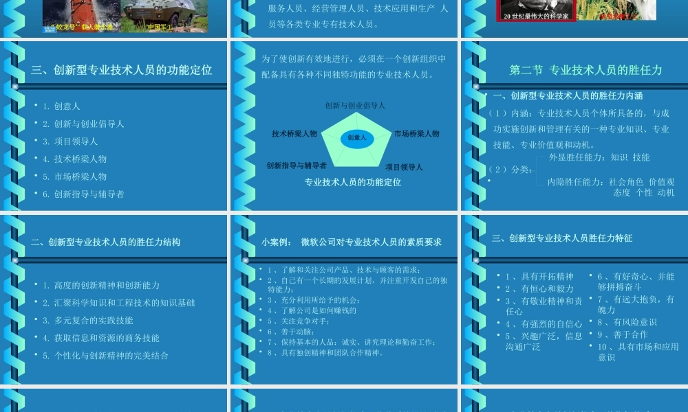 专业技术人员的创新能力评价