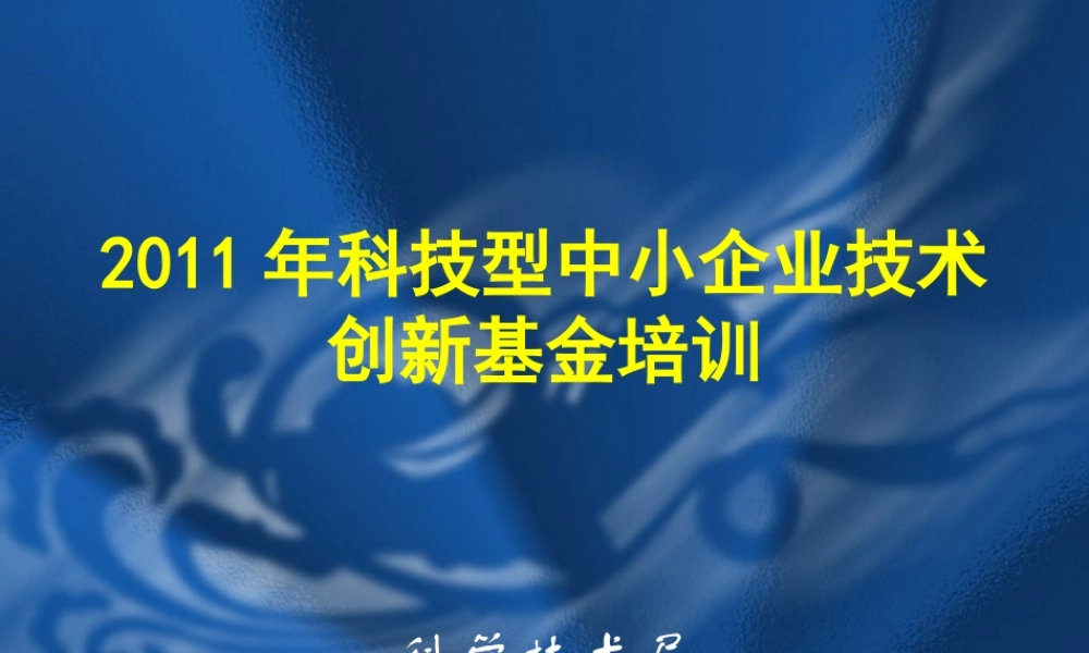 XXXX年项目申报企业培训-科技局