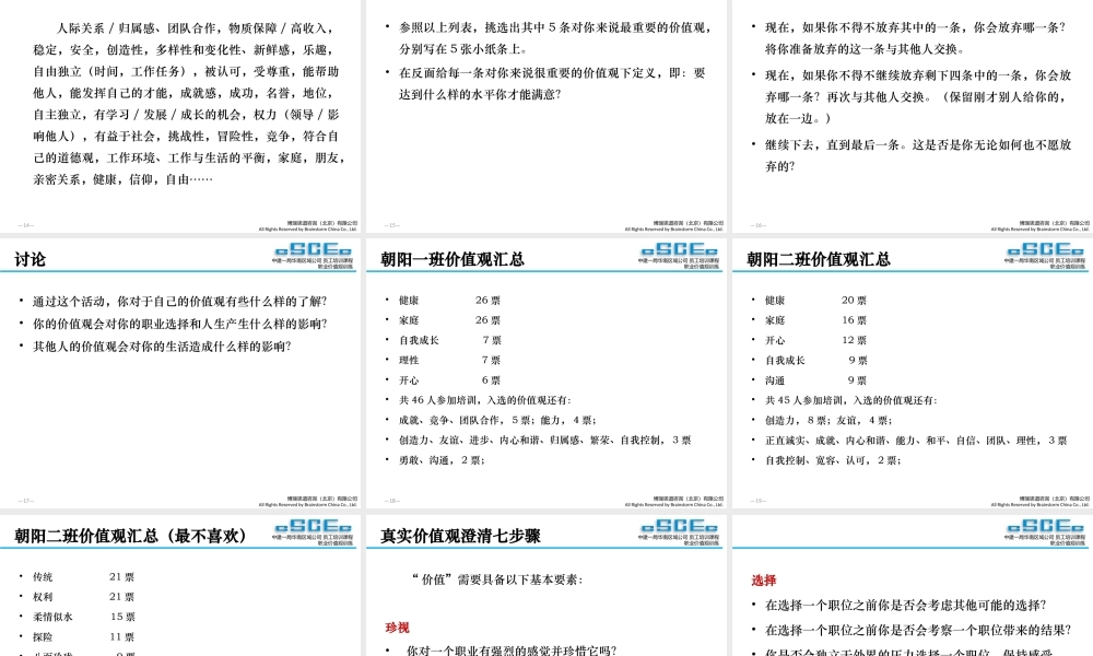 专业讲师-职业价值观训练