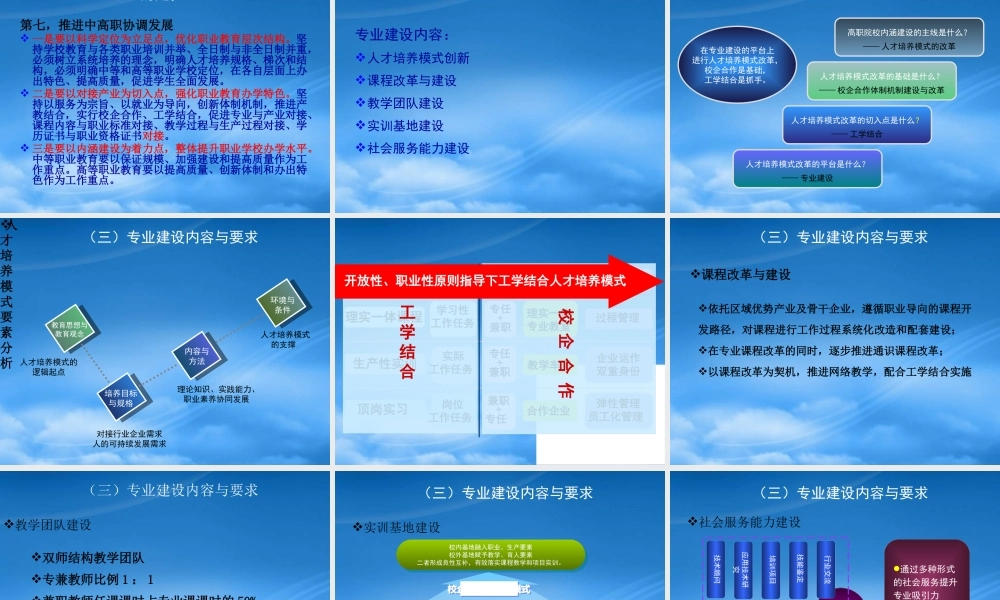 专业教学标准制定与实施