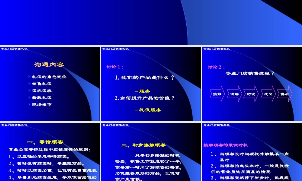 专业门店销售礼仪和技巧