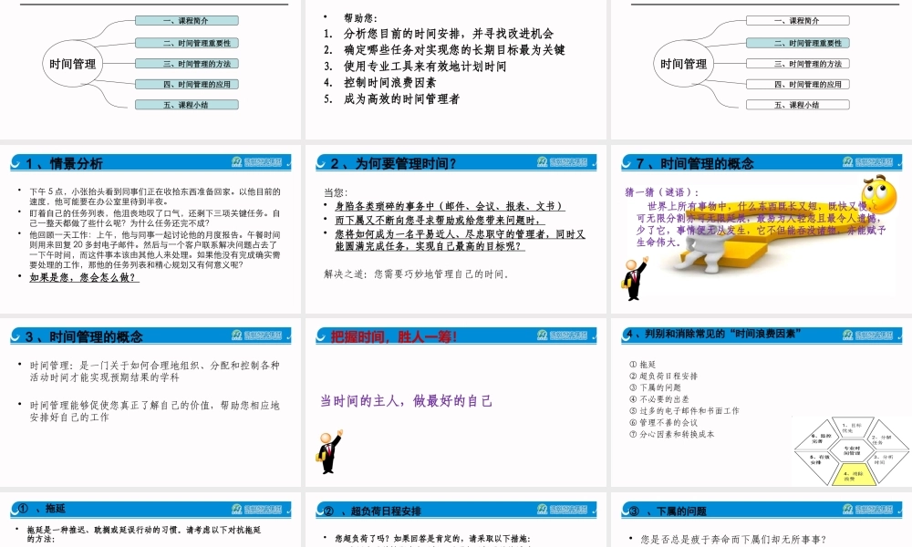 专业时间管理培训教材