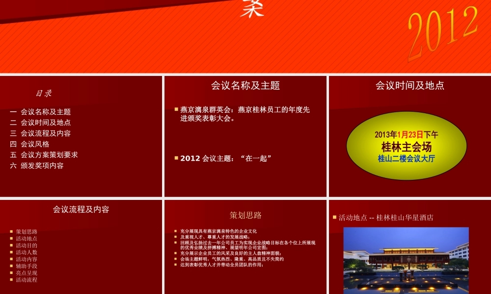 XXXX年燕京漓泉群英会年度表彰大会策划方案
