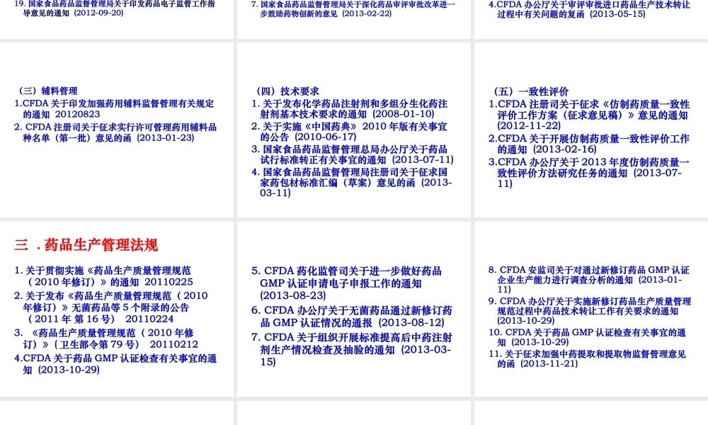 XXXX年药品注册管理办法颁布后新增药事法规