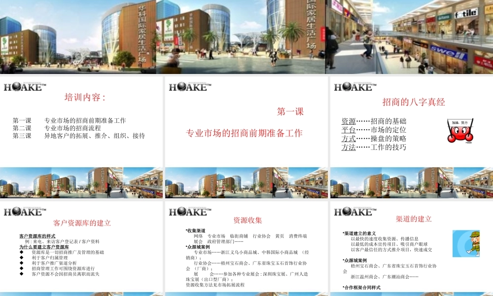 专业市场招商培训课件