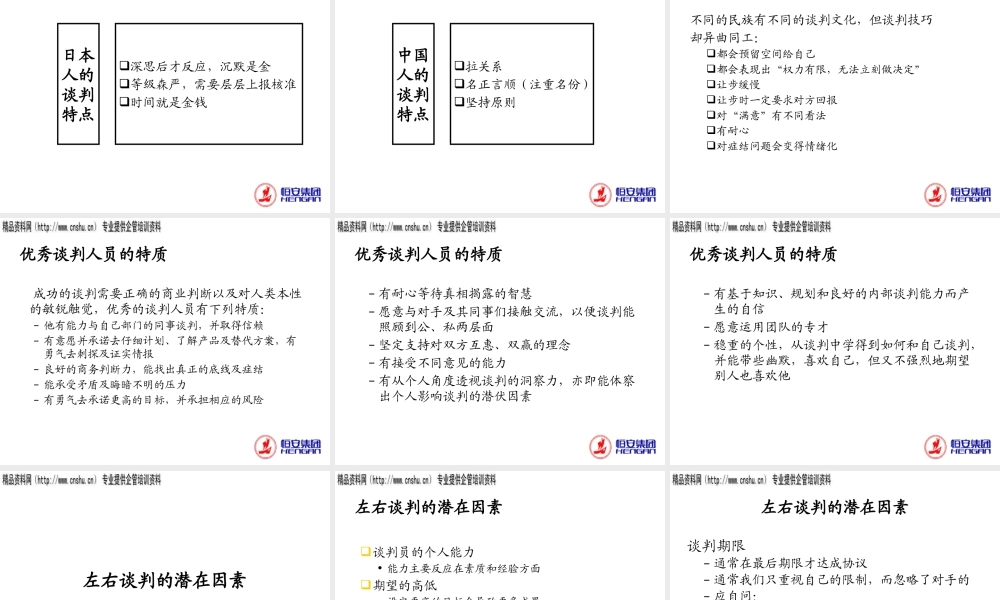 专业谈判技巧传授