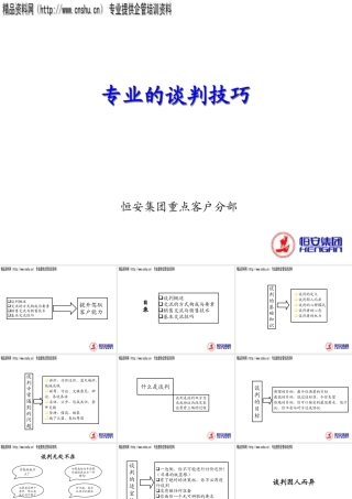 专业谈判技巧传授