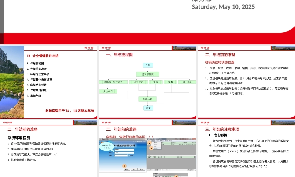 XXXX年用友T6企业管理年结流程(最详细)