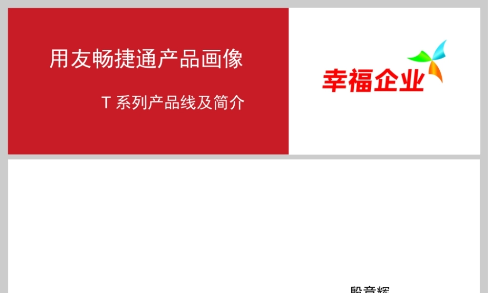 XXXX年用友畅捷通全线CJT产品画像T系列简介及定位规划策