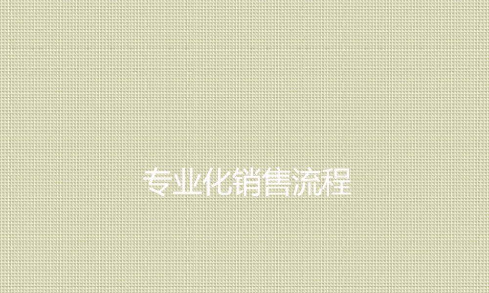 专业销售流程