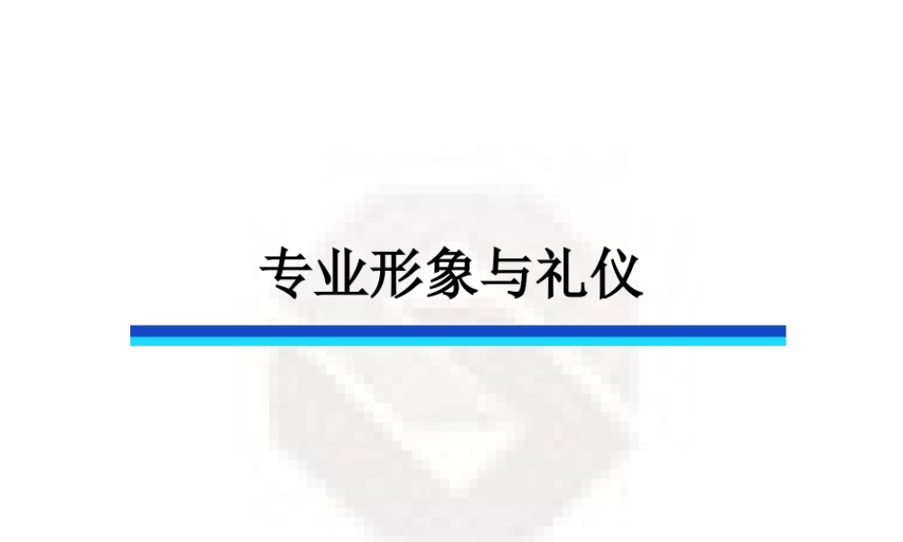 专业形象与礼仪