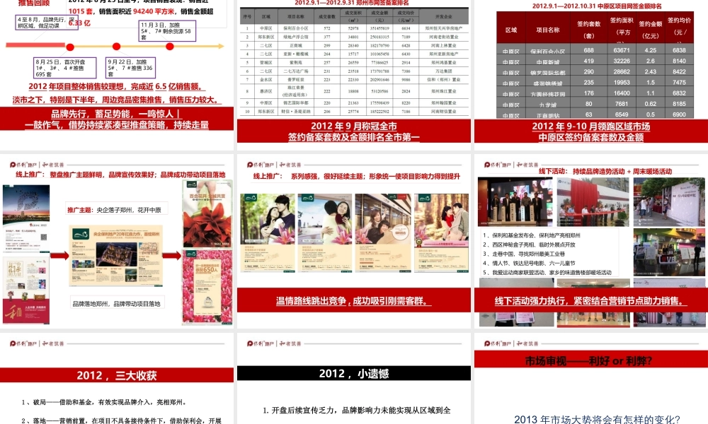XXXX年郑州某地产百合XXXX年度营销报告