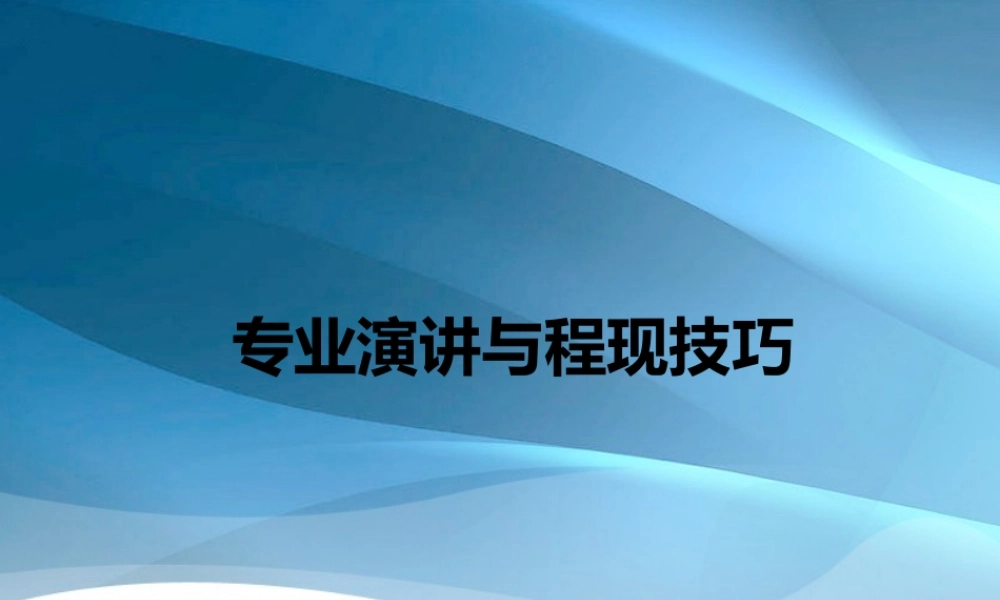 专业演讲与程现技巧