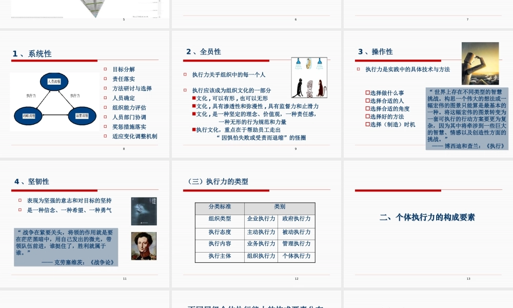 XXXX年执行力的建设及提升培训教材