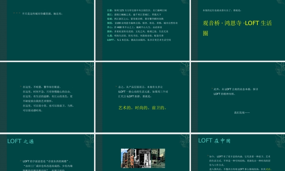 XXXX年重庆某地产江上明珠LOFT创作策略