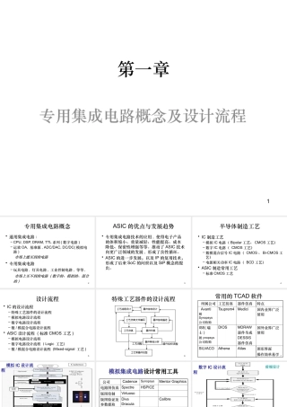 专用集成电路概念及设计流程