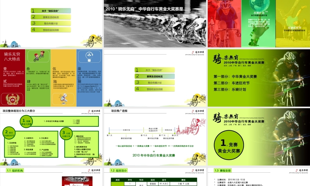 XXXX骑乐无穷中华自行车黄金大奖赛活动策划方案(完整