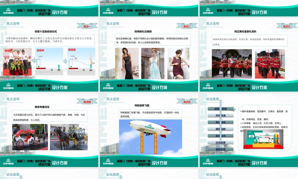 XXXX泉州喜盈门建材家居广场开业活动策划