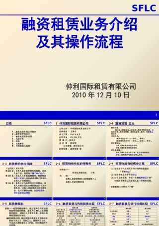 XXXX融资租赁业务介绍及其操作流程