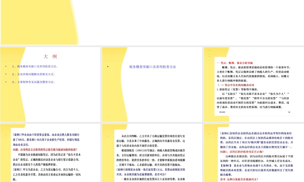XXXX税务稽查应对策略及重点业务解析