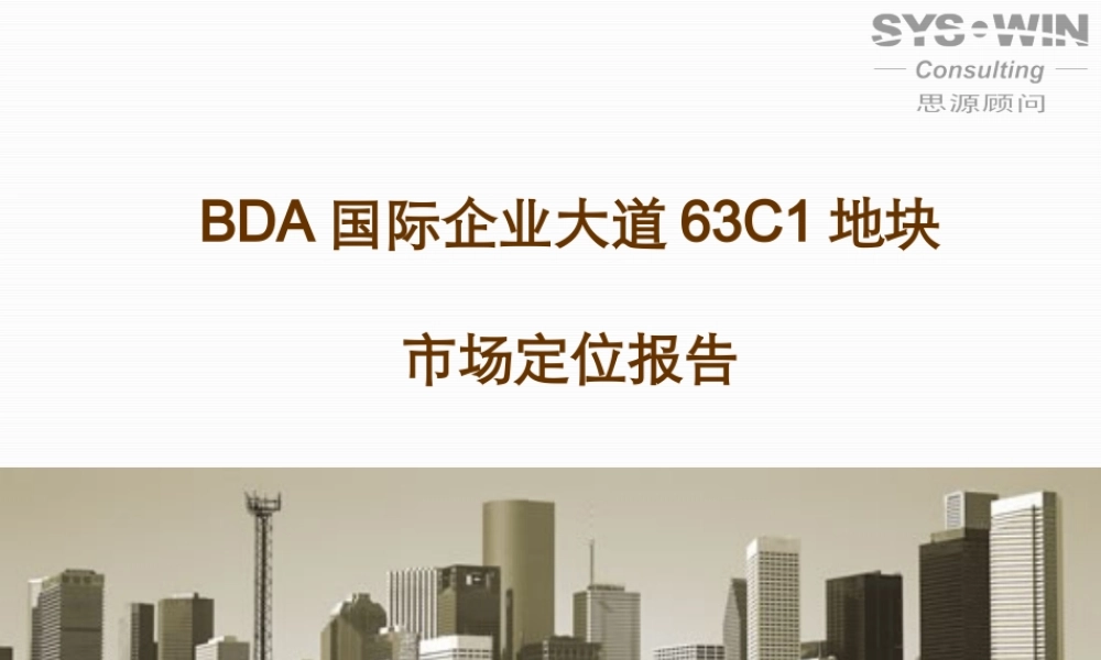 XXXX思源-BDA国际企业大道63C1地块产品定位报告140页