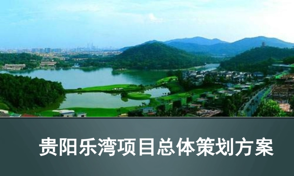 XXXX王志刚-贵阳乐湾项目总体策划方案