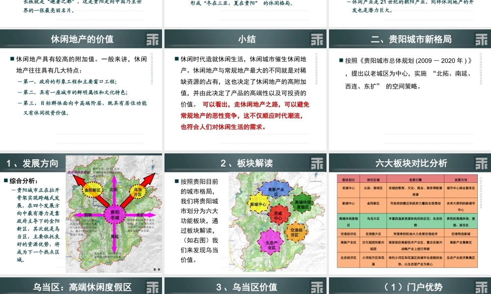 XXXX王志刚-贵阳乐湾项目总体策划方案