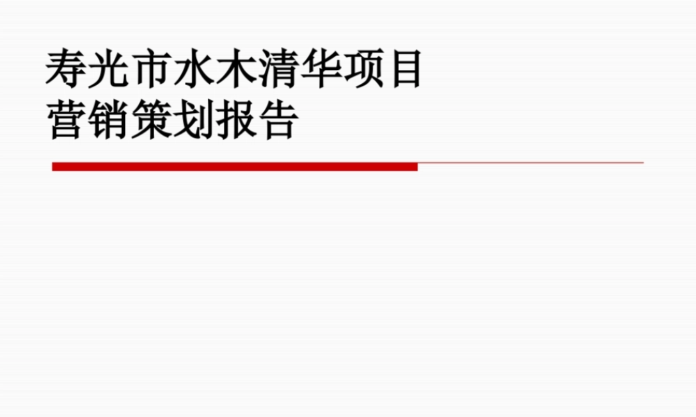 XXXX潍坊水木清华策划报告