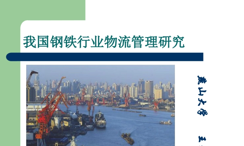XXXX我国钢铁行业物流管理研究