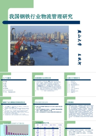 XXXX我国钢铁行业物流管理研究