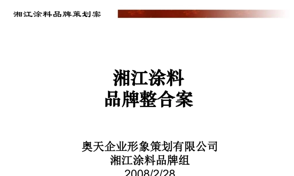 XXXX湘江涂料品牌整合案-37p