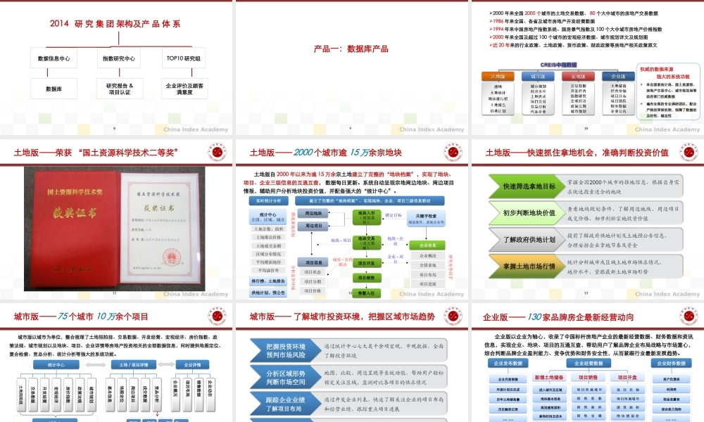XXXX研究集团产品体系