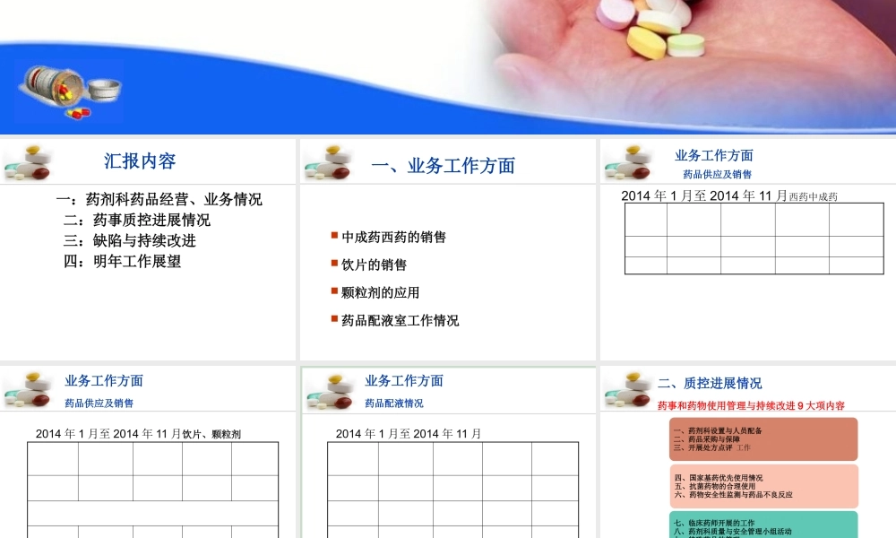 XXXX药剂科工作总结
