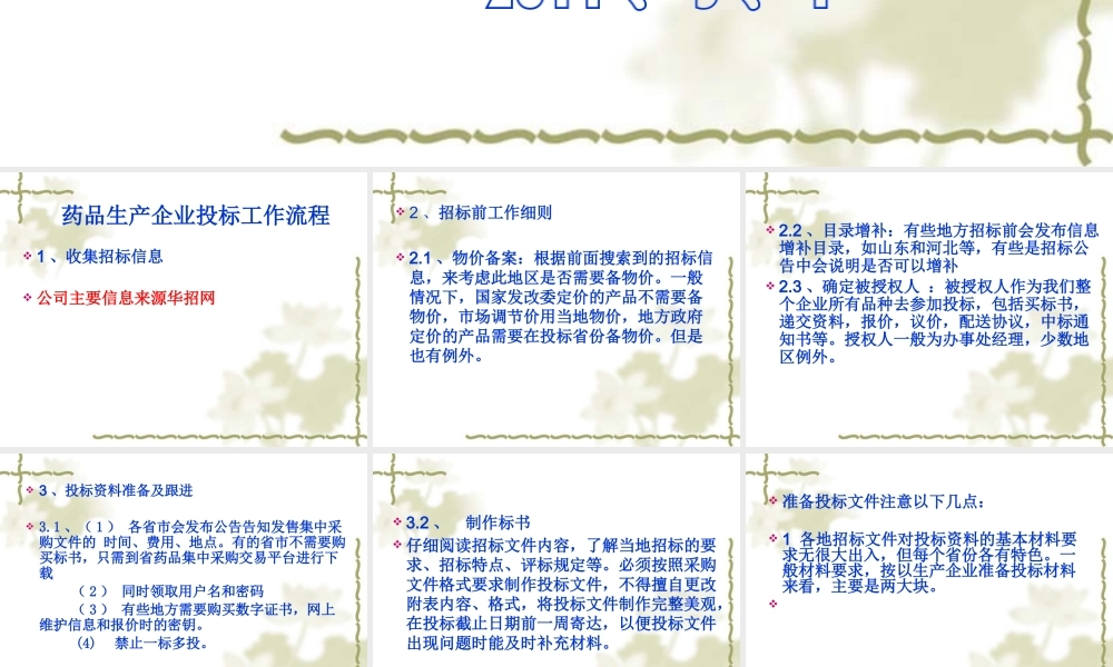 XXXX药品集中招标采购工作流程