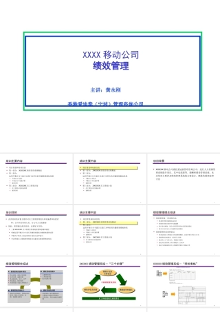 XXXX移动公司绩效管理